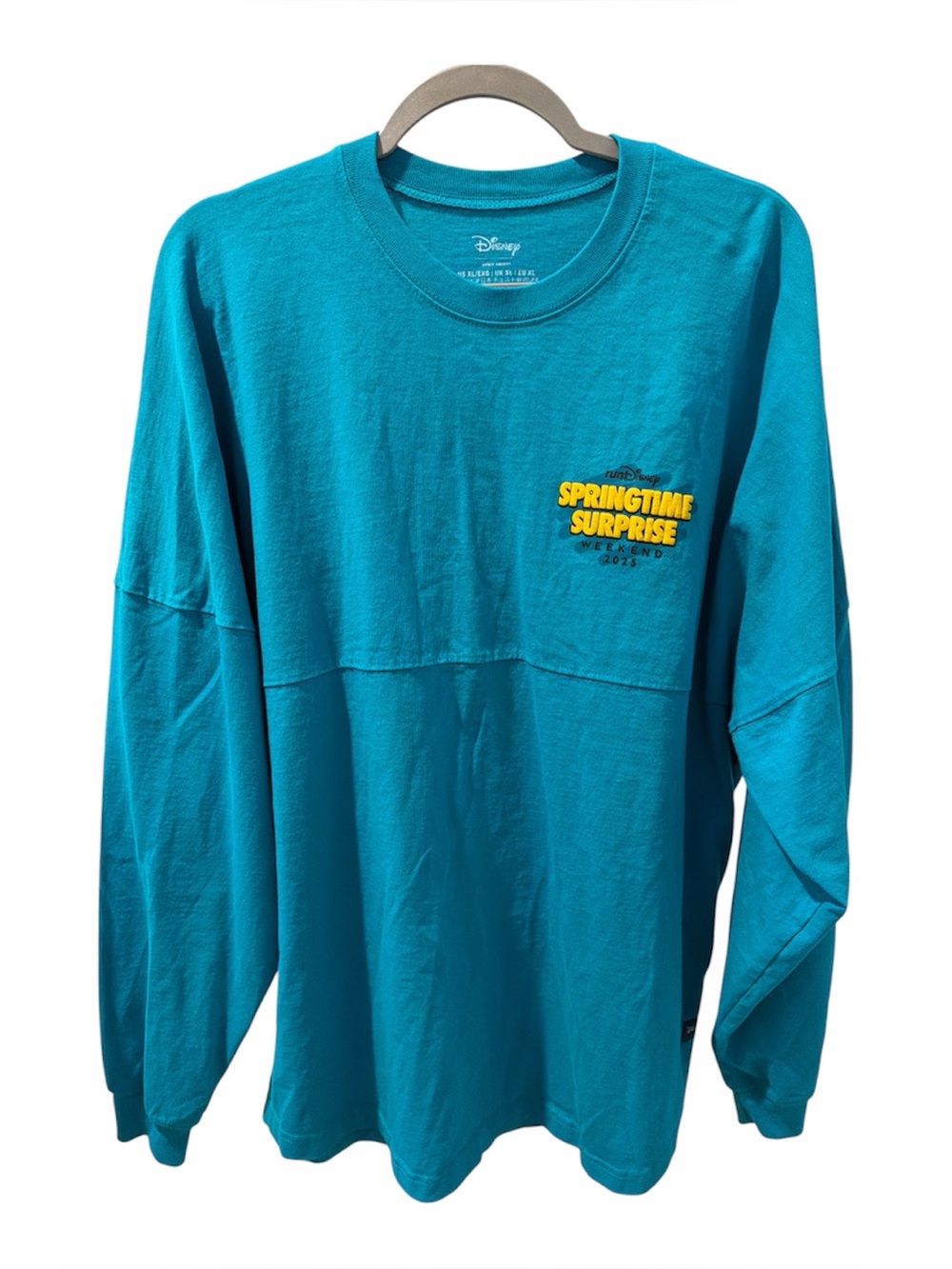 DISNEY Springtime Surprise Turquoise Blue Long Sleeve Tee size XL